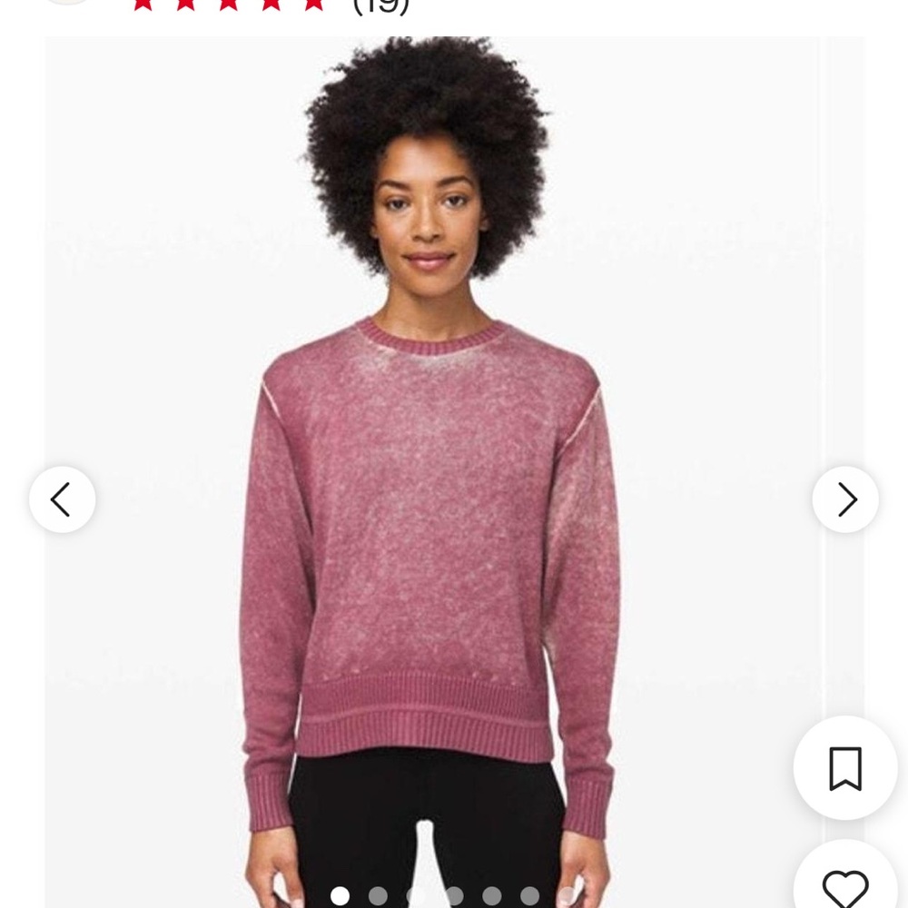 Lululemon Athletica cashu purple/white sweater